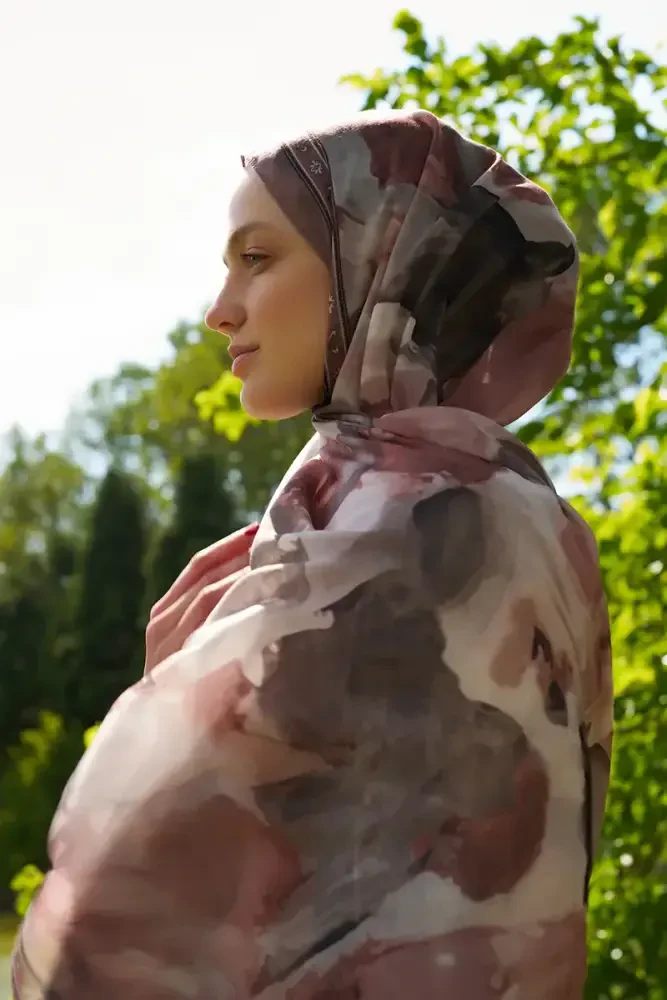 Prestige Helia Desen Şal - Kahverengi - 2