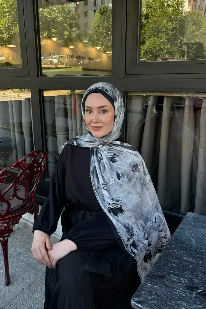 Prestige Leona Desen Şal - Siyah - 2