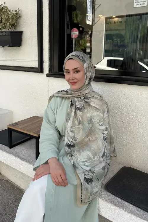 Prestige Leona Desen Şal - Tereyağı Sarısı 