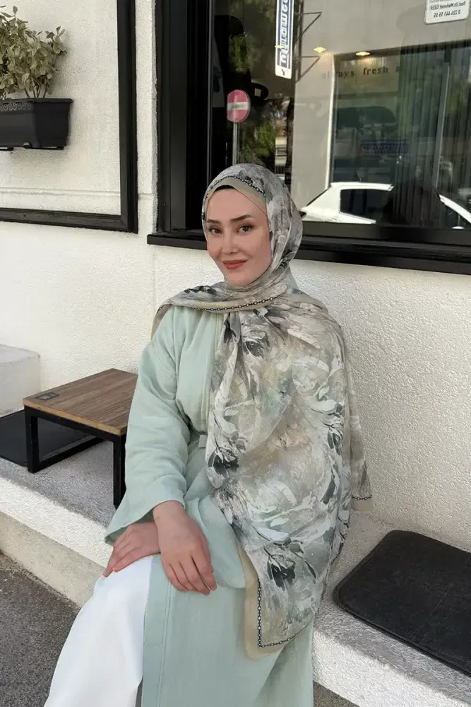 Prestige Leona Desen Şal - Tereyağı Sarısı - MADAME POLO