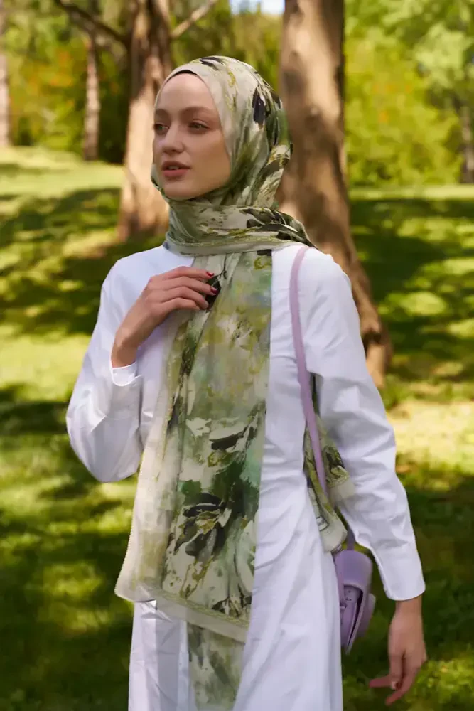Prestige Leona Desen Şal - Yeşil - 2