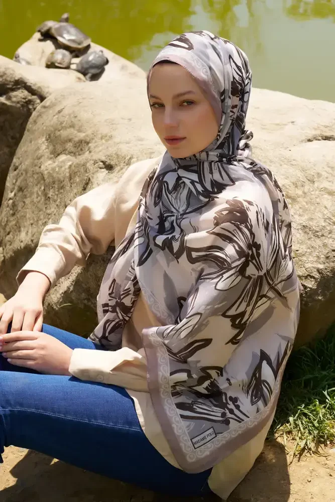 Prestige Line Desen Şal - Bej - 4