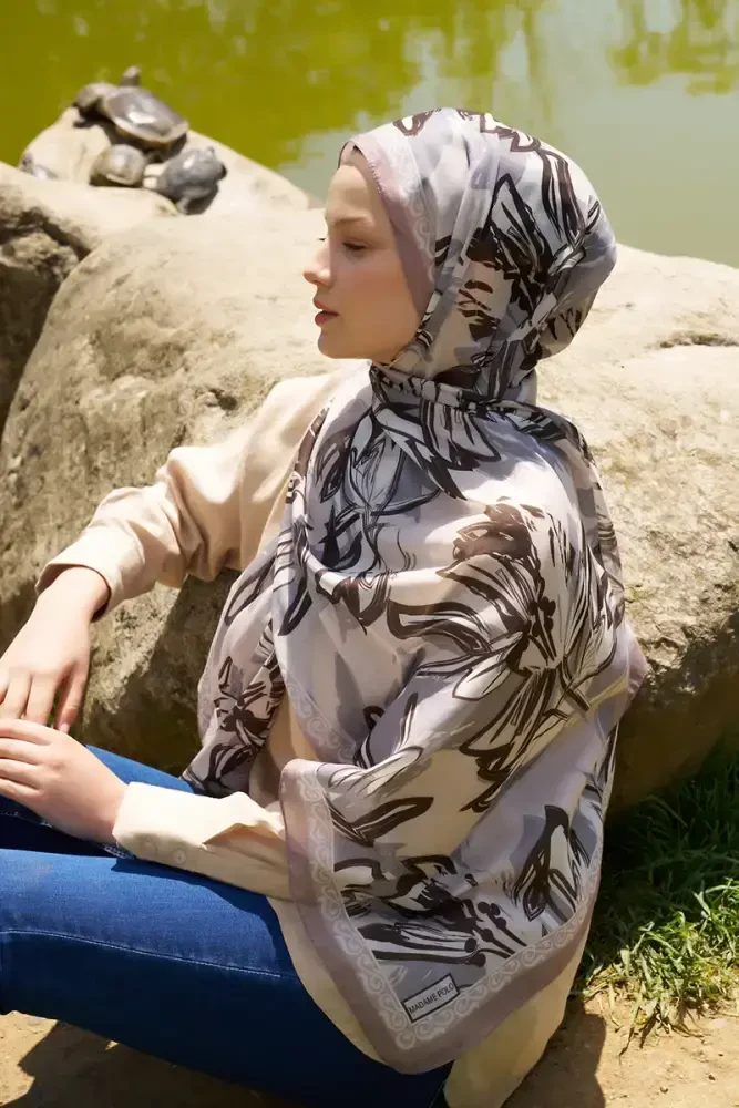 Prestige Line Desen Şal - Bej - MADAME POLO