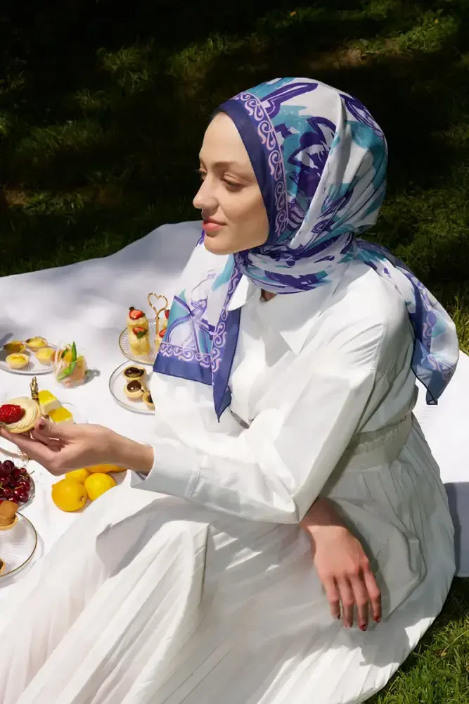 Prestige Line Desen Şal - Mor - 3