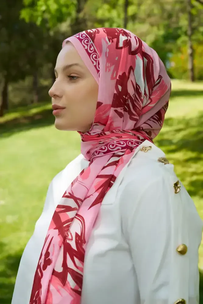 Prestige Line Desen Şal - Pembe - 4