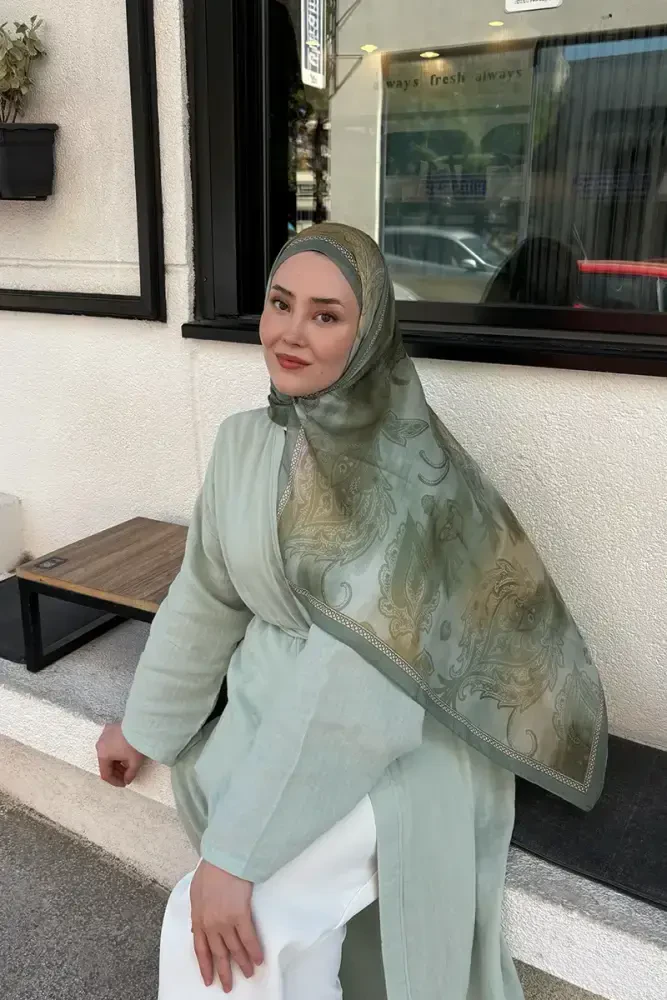 Prestige Vintage Desen Şal - Mint - MADAME POLO