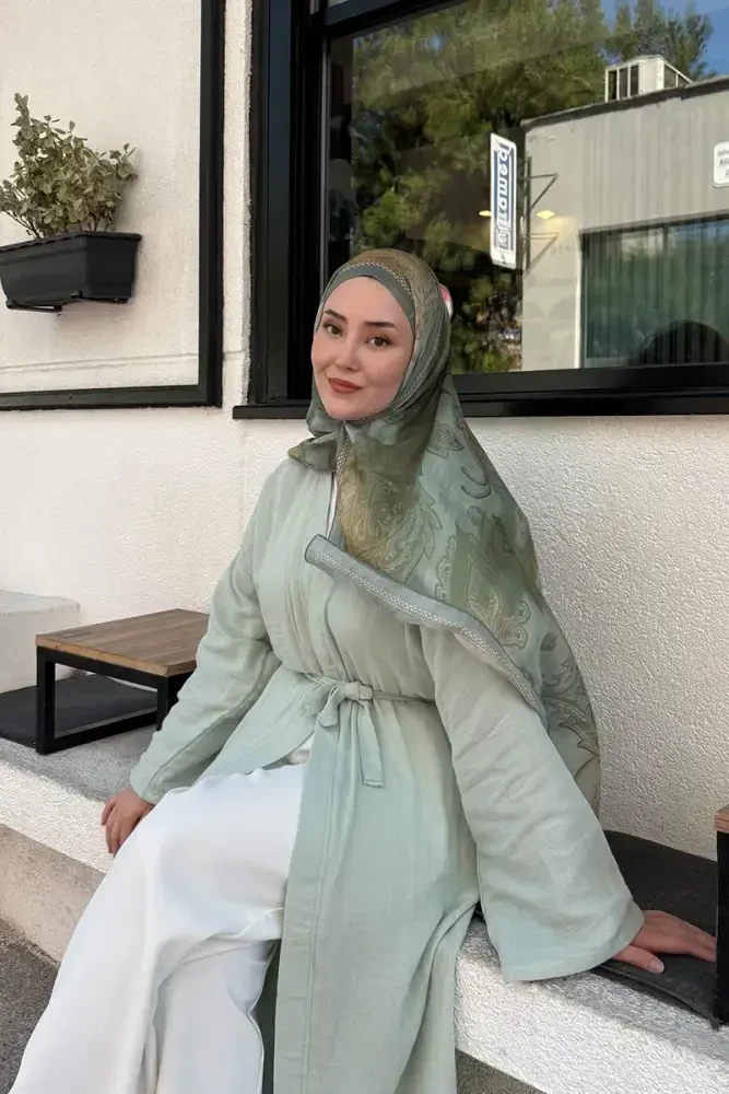 Prestige Vintage Desen Şal - Mint - MADAME POLO
