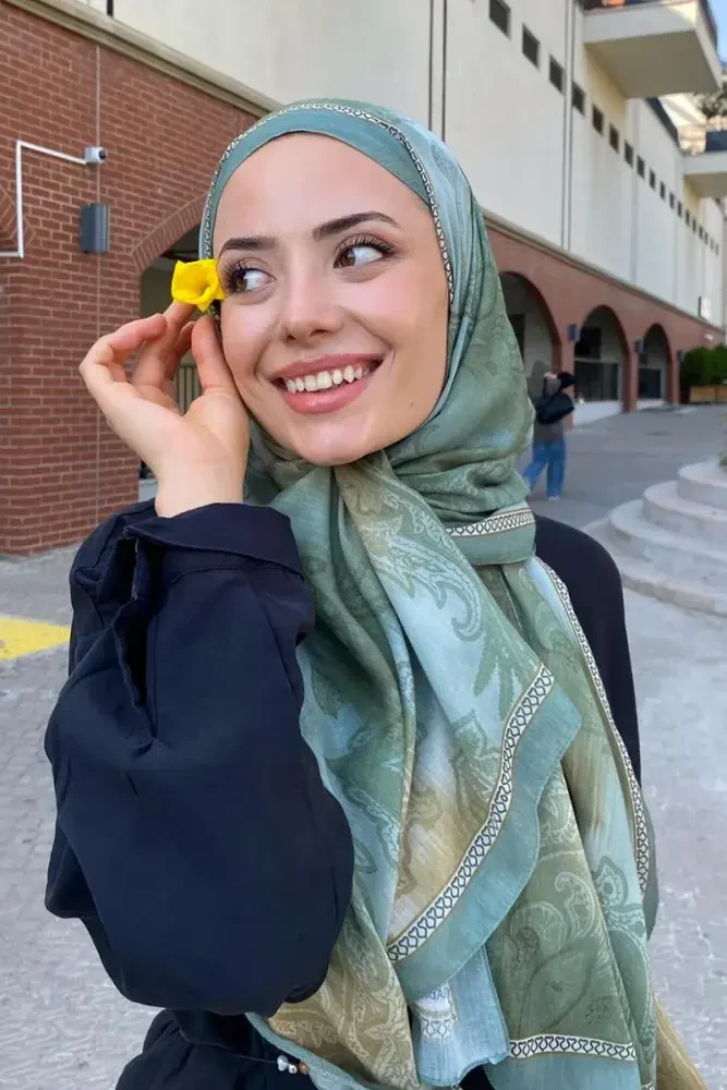 Prestige Vintage Desen Şal - Mint - MADAME POLO