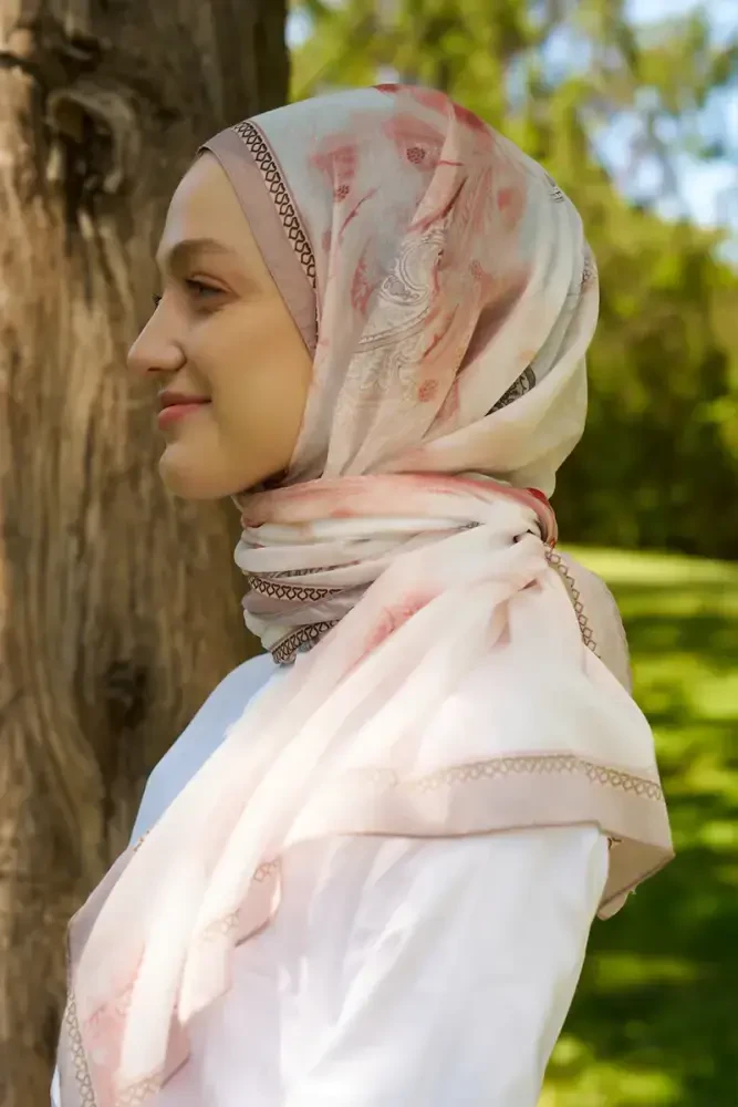 Prestige Vintage Desen Şal - Nude - 1
