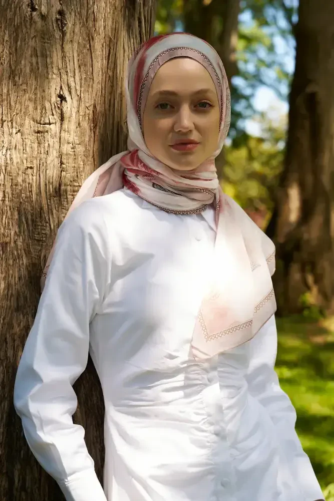Prestige Vintage Desen Şal - Nude - 2