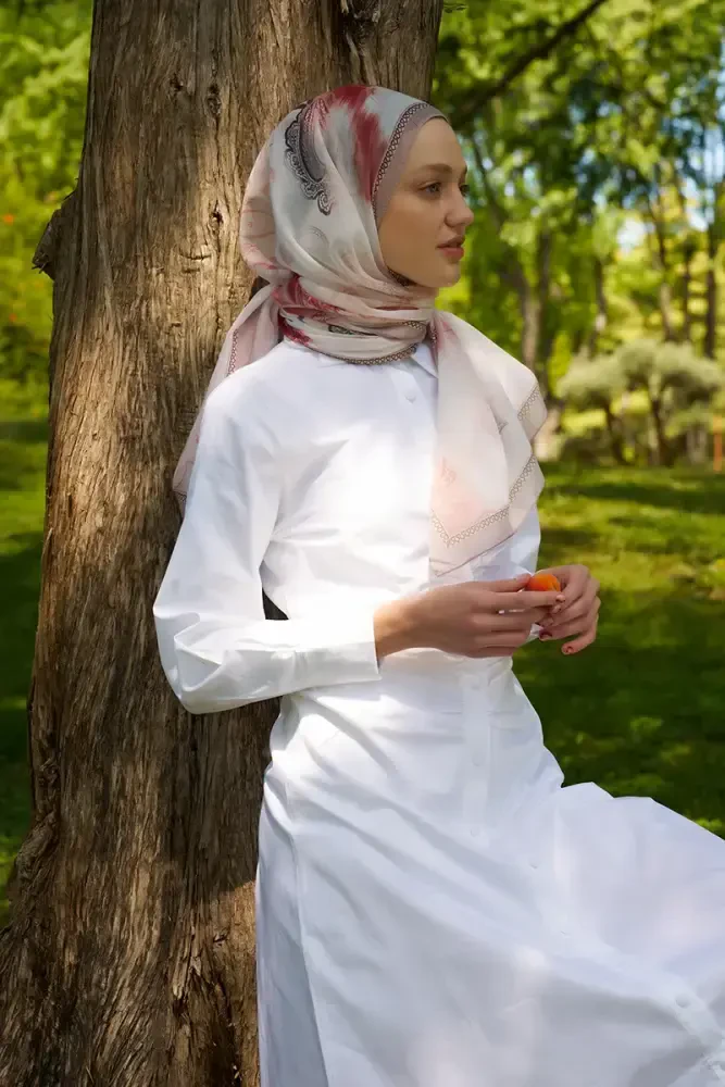 Prestige Vintage Desen Şal - Nude - 3