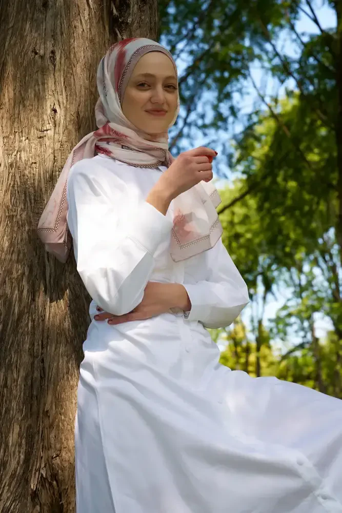 Prestige Vintage Desen Şal - Nude - 4