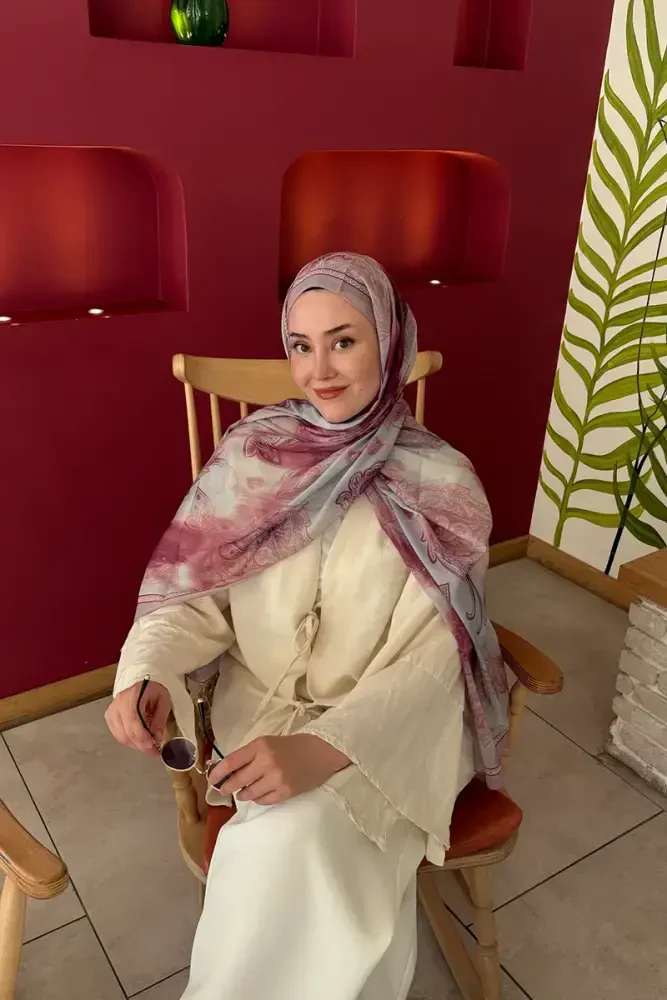 Prestige Vintage Desen Şal - Pembe - 2