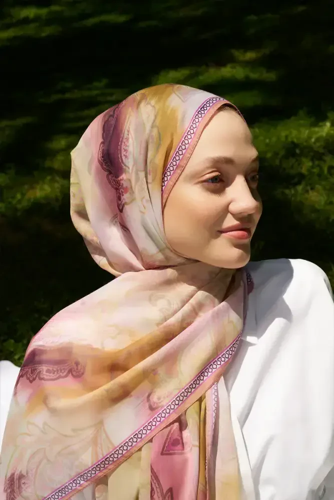 Kübra Kuş Prestige Vintage Desen Şal - Renkli - 3