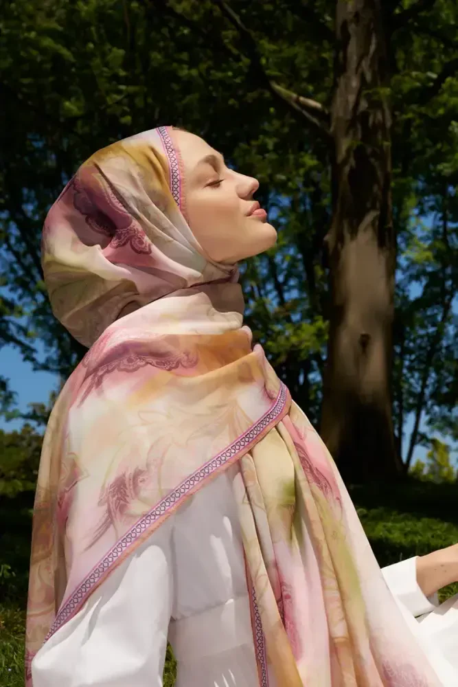 Kübra Kuş Prestige Vintage Desen Şal - Renkli - 4