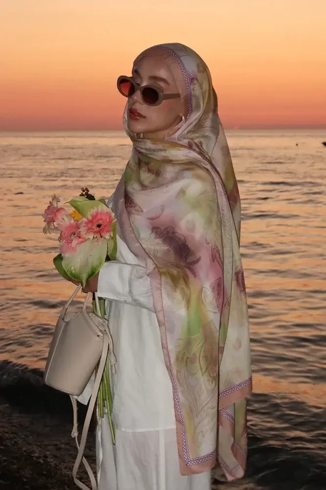 Kübra Kuş Prestige Vintage Desen Şal - Renkli - MADAME POLO