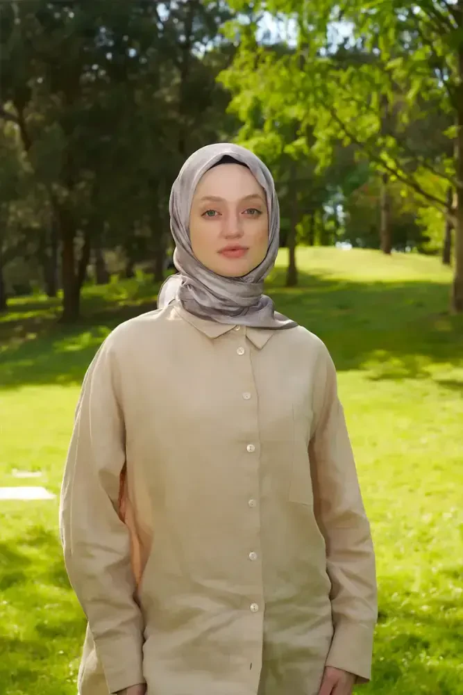 Rustic Batik Desen Eşarp - Bej - 1