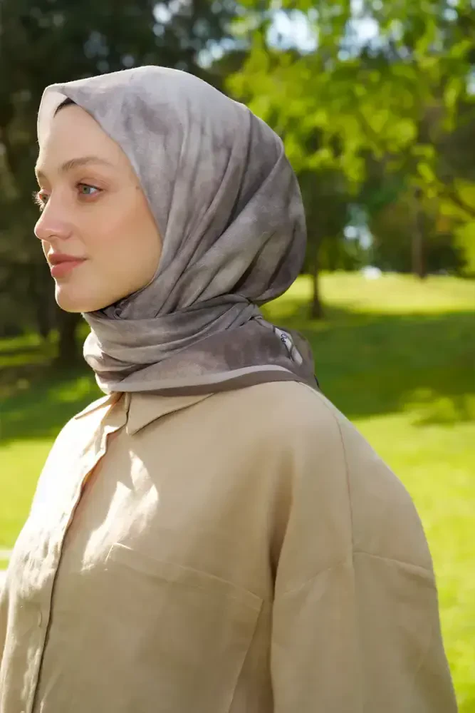 Rustic Batik Desen Eşarp - Bej - 3