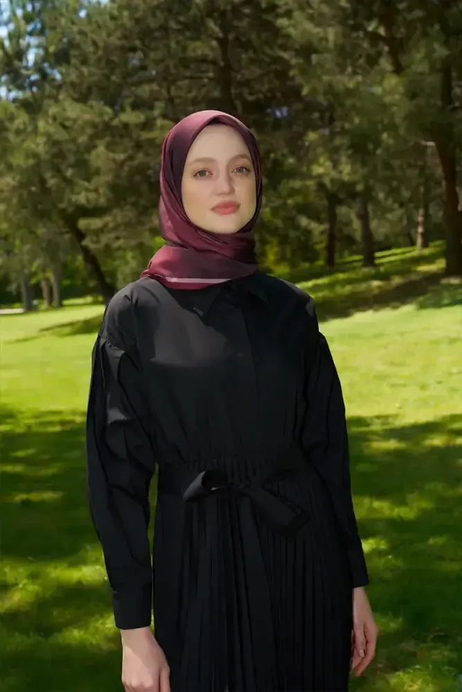 Rustic Batik Desen Eşarp - Bordo - MADAME POLO