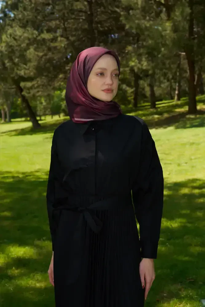 Rustic Batik Desen Eşarp - Bordo - MADAME POLO