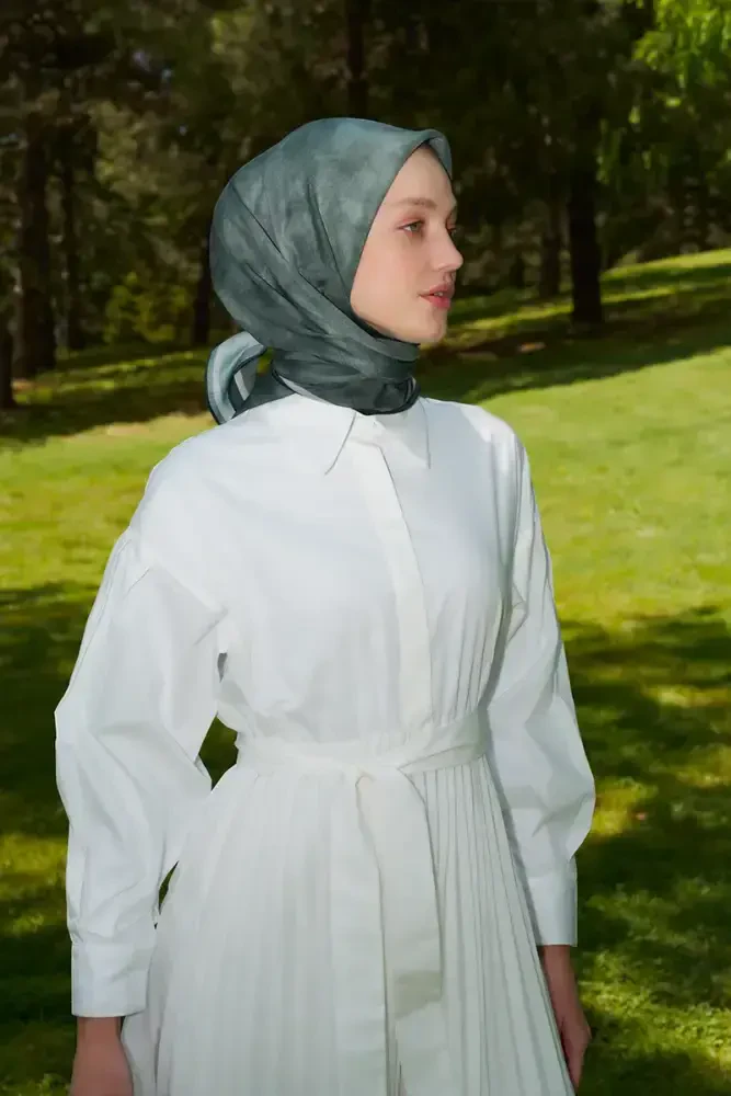 Rustic Batik Desen Eşarp - Yeşil - 3