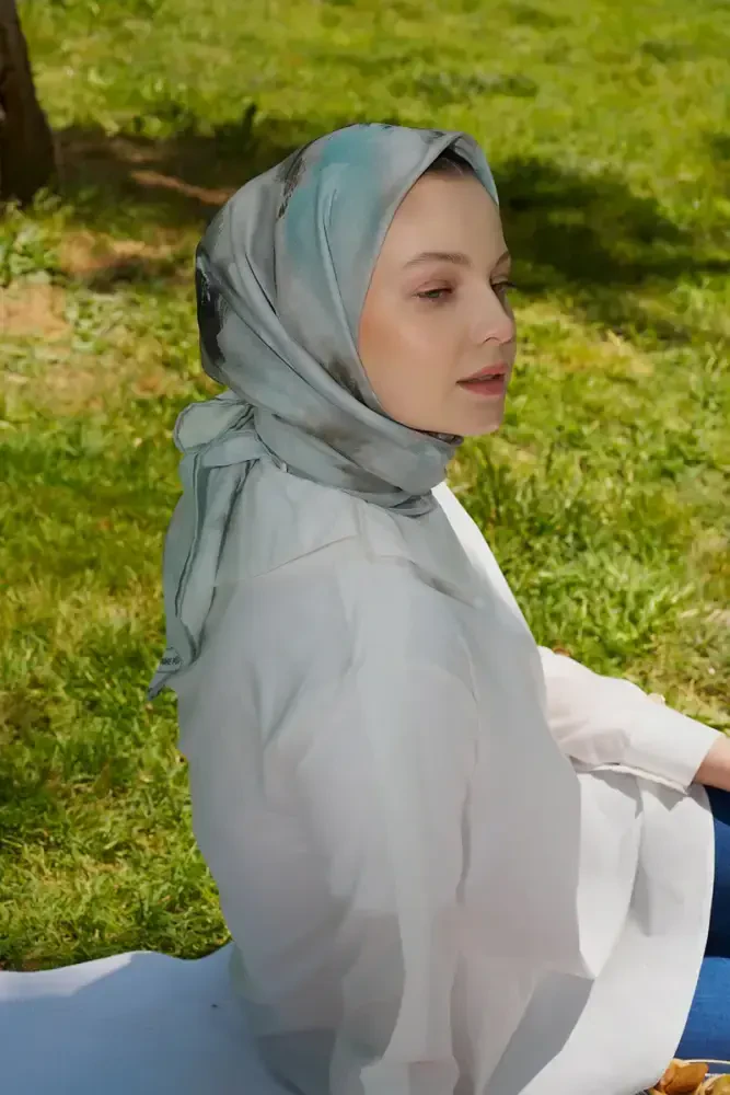 Rustic Rosie Desen Eşarp - Mint - MADAME POLO