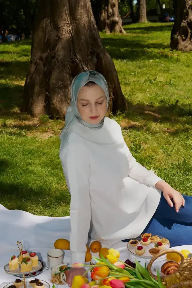 Rustic Rosie Desen Eşarp - Mint - 3