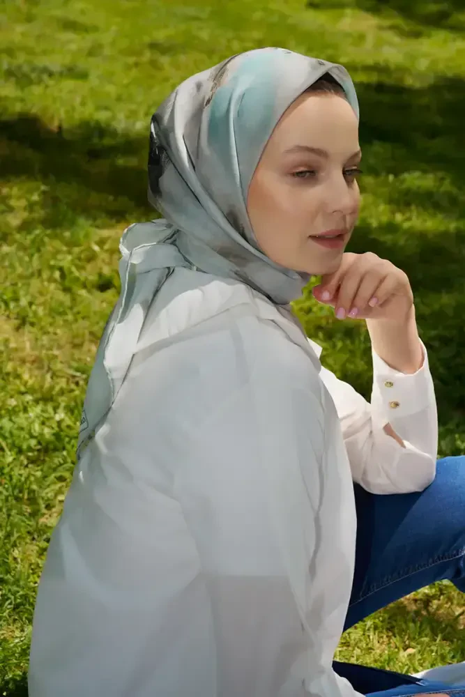 Rustic Rosie Desen Eşarp - Mint - MADAME POLO