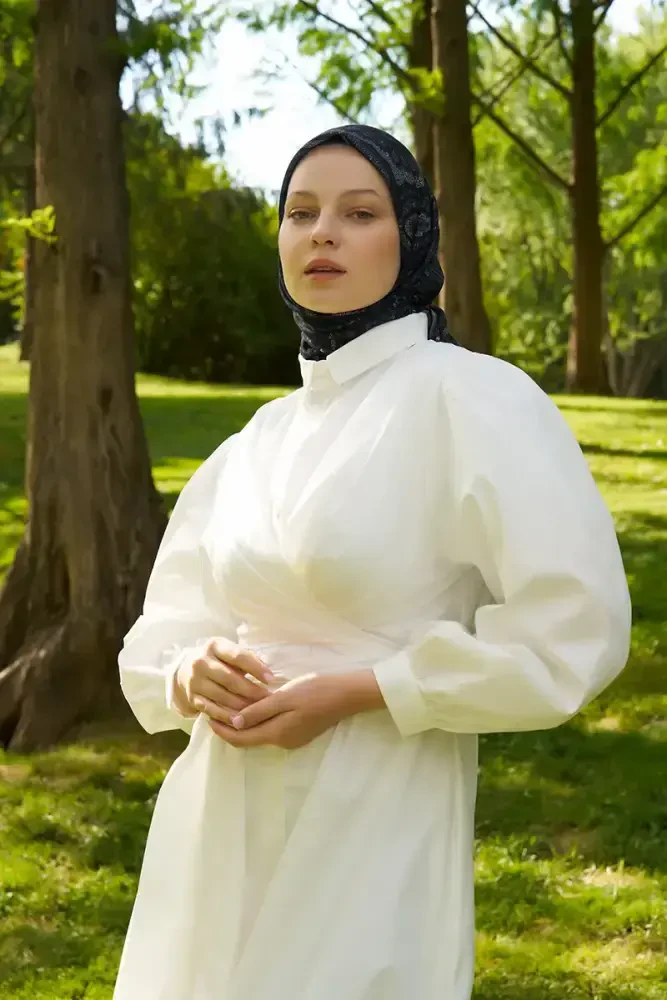 Rustic Mistral Desen Eşarp - Siyah - MADAME POLO