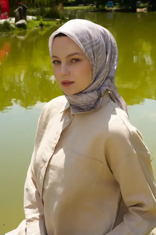 Rustic Mistral Desen Eşarp - Taş - MADAME POLO