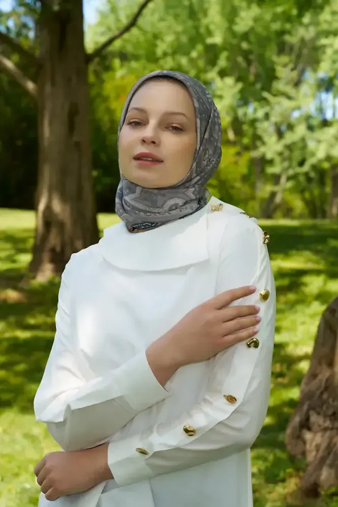 Rustic Mistral Desen Eşarp - Vizon - MADAME POLO