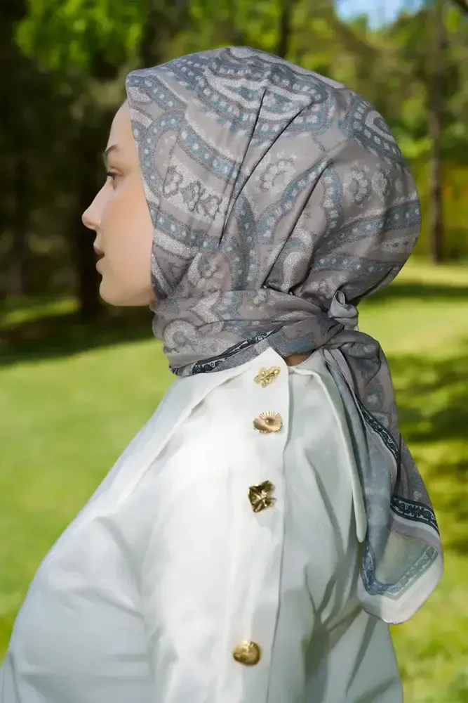 Rustic Mistral Desen Eşarp - Vizon - MADAME POLO