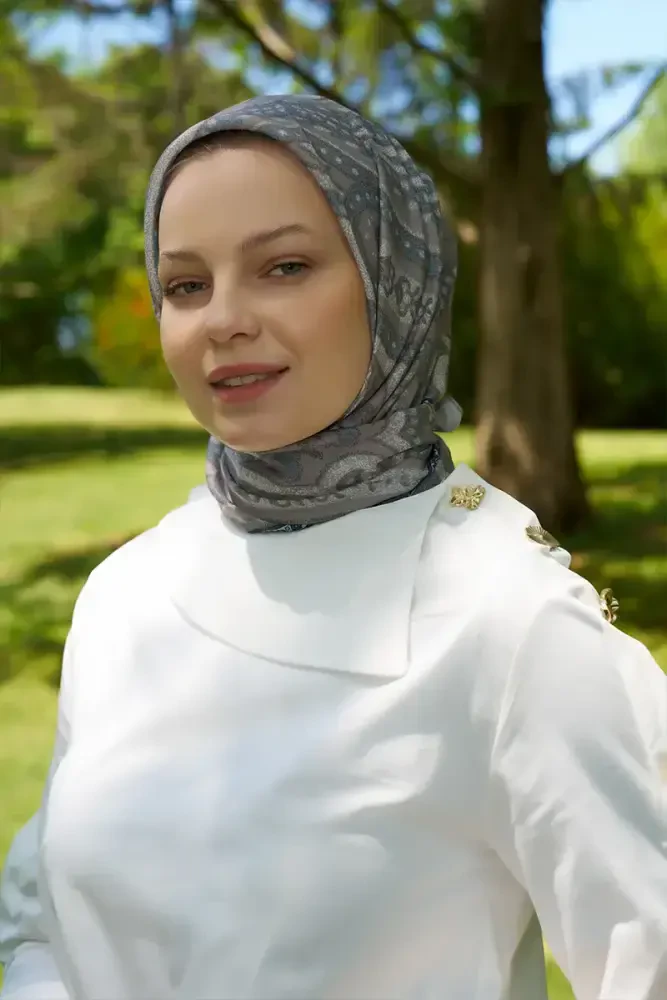 Rustic Mistral Desen Eşarp - Vizon - 4