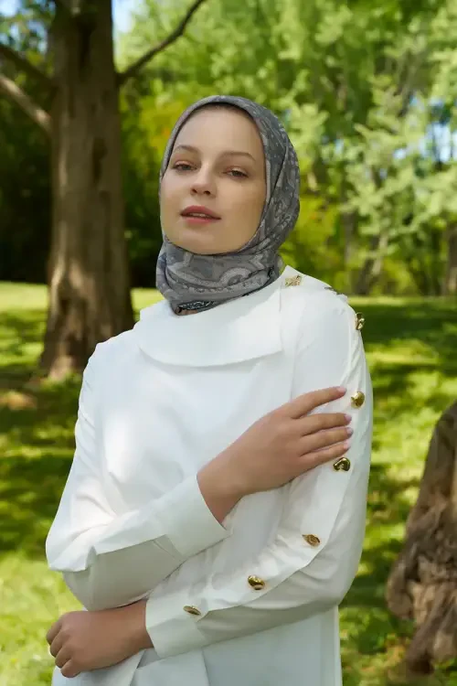 Rustic Mistral Desen Eşarp - Vizon 