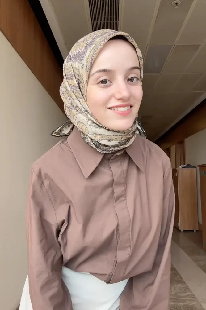 Rustic Mistral Desen Eşarp - Yağ Yeşili - MADAME POLO