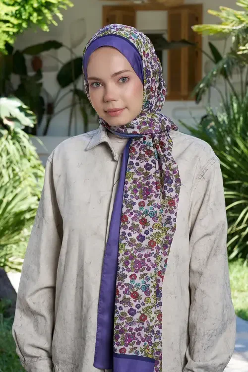 Seremoni Koleksiyonu Daisy Desen Şal - Lavanta 