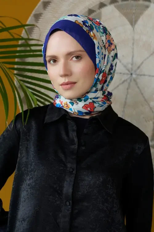 Seremoni Koleksiyonu Flora Desen Şal - Saks 