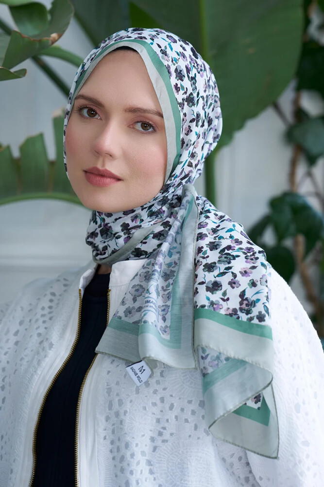 Seremoni Koleksiyonu Fresia Desen Şal - Mint - MADAME POLO
