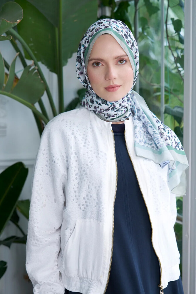 Seremoni Koleksiyonu Fresia Desen Şal - Mint - MADAME POLO