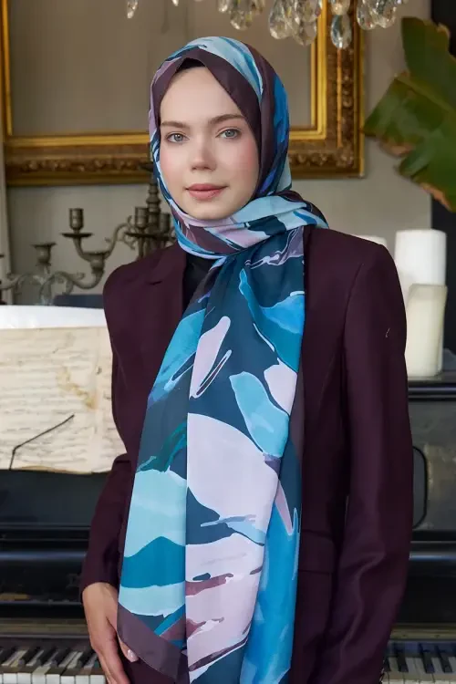 Seremoni Koleksiyonu Pure Desen Şal - Acı Kahve 