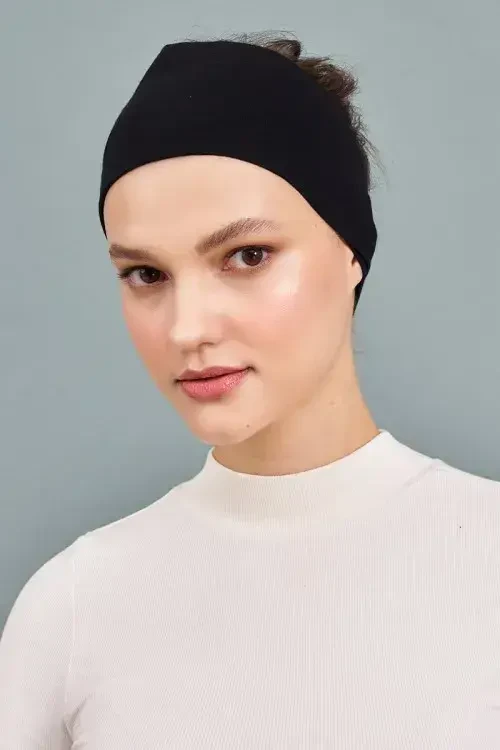 Silikonlu Bandana Bone - Siyah - MADAME POLO