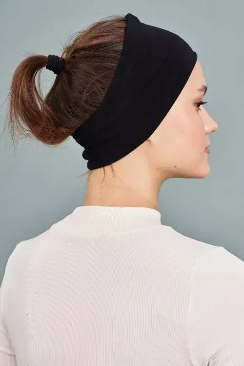 Silikonlu Bandana Bone - Siyah - MADAME POLO