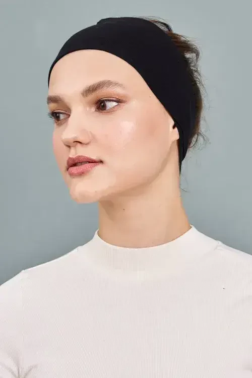 Silikonlu Bandana Bone - Siyah - MADAME POLO