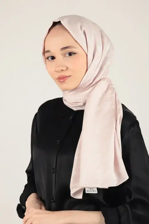 Silky Jacquard Lara Hijab Crowbar Pattern - Nude - 3