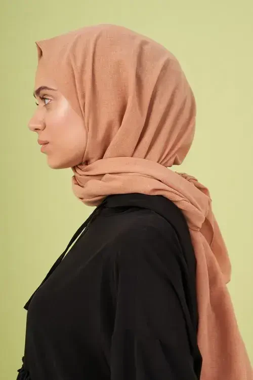 Taşlanmış Pamuk Şal - Badem - 2