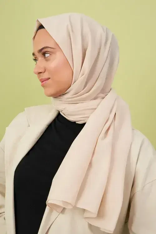 Taşlanmış Pamuk Şal - İnci - MADAME POLO