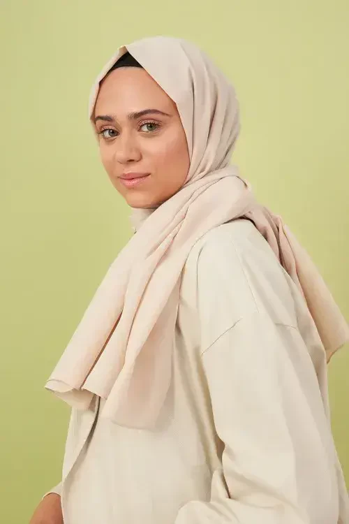 Taşlanmış Pamuk Şal - İnci - MADAME POLO