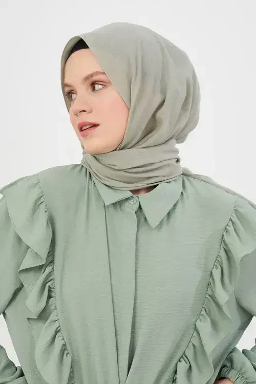 Taşlanmış Pamuk Şal - Mint 
