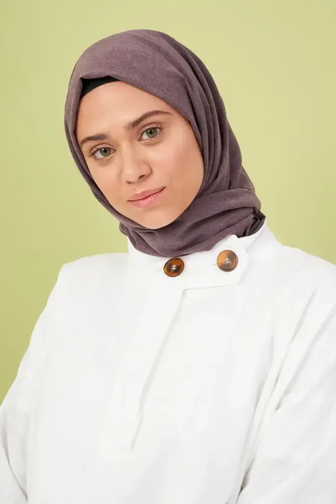 Feyza Hakyemez Taşlanmış Pamuk Şal - Mor - MADAME POLO