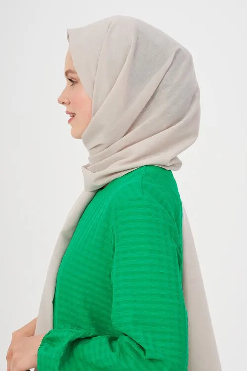 Taşlanmış Pamuk Şal - Taş - MADAME POLO